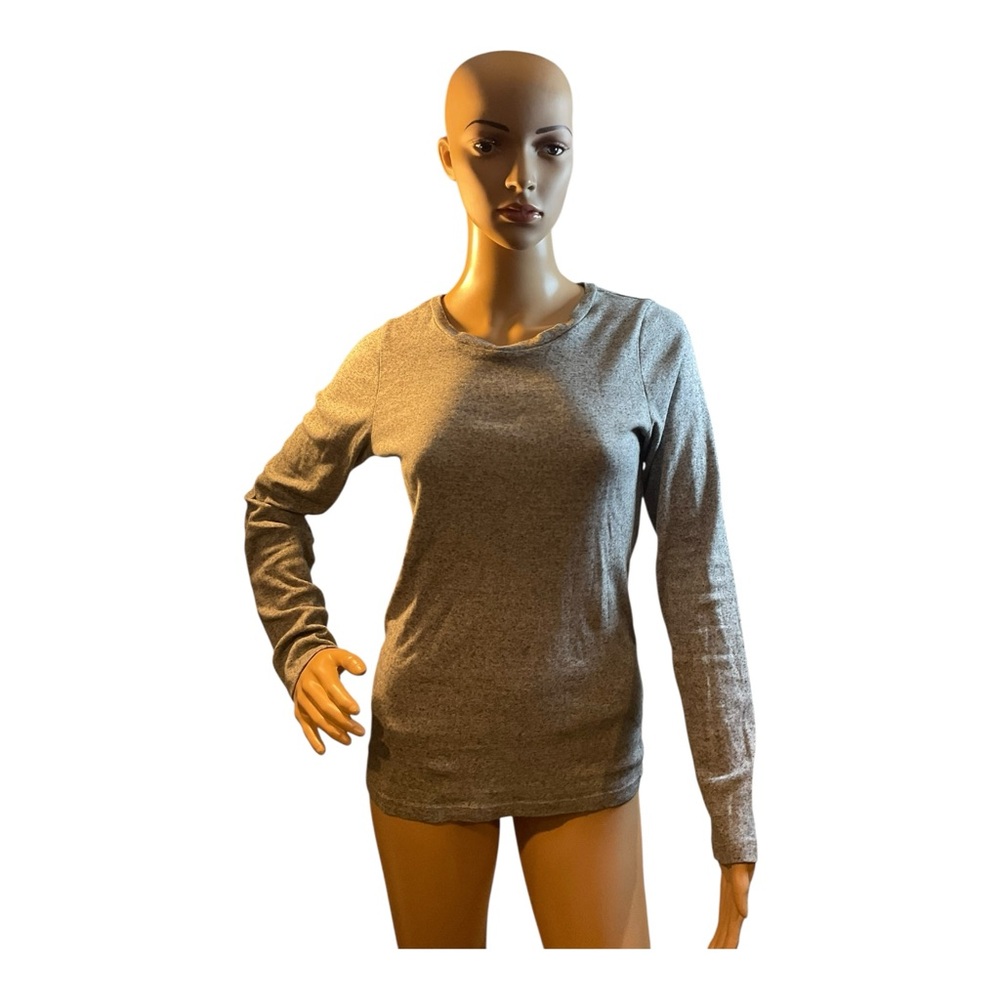J.CREW Women’s Perfect Fit Heather Brown And Grey Round Neck Sweater Size M